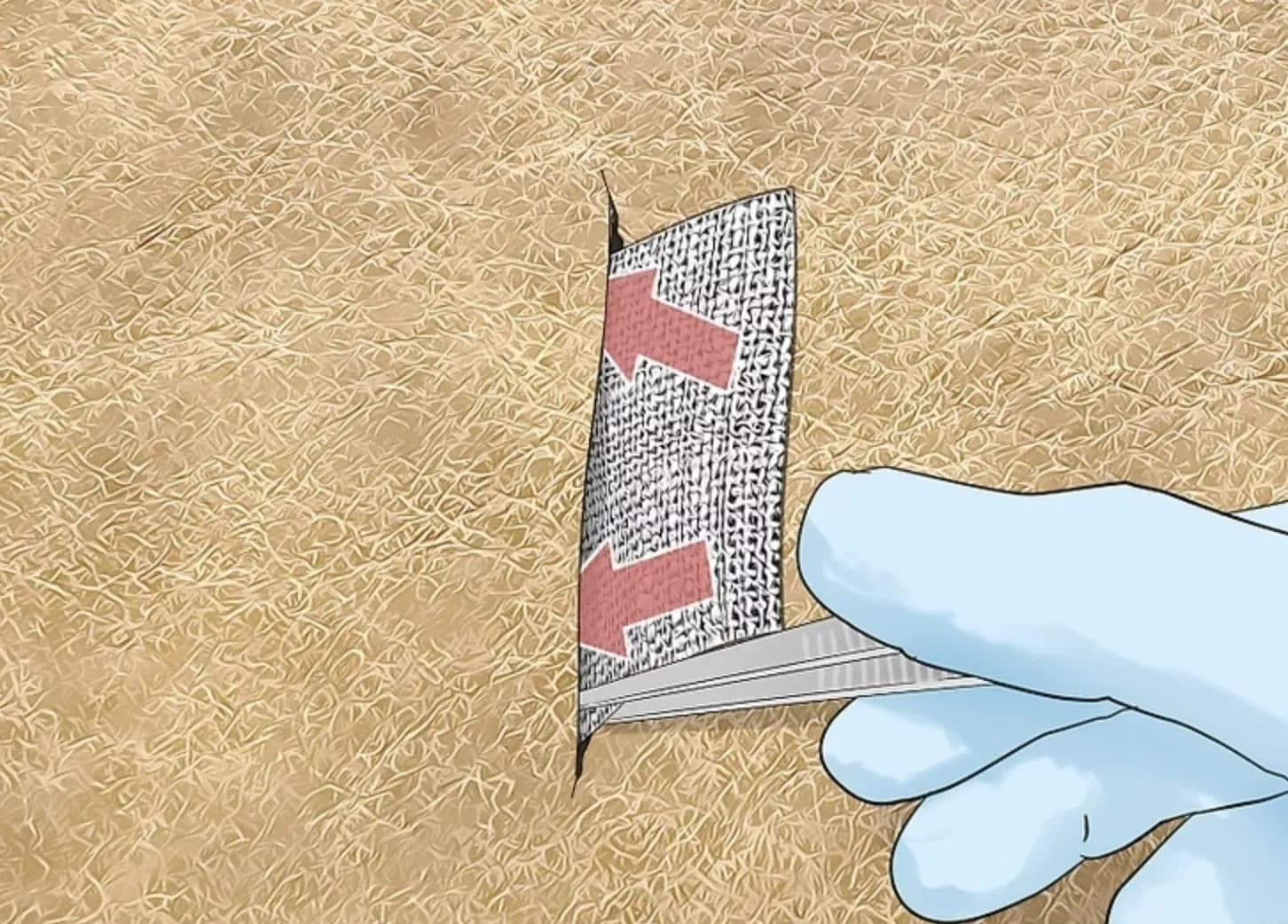 Ép keo dán hai mép da vào miếng vá lót trên túi