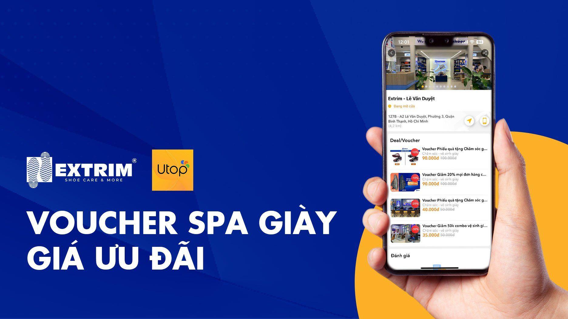 EXTRIM mở bán E-VOUCHER spa giày túi giá ưu đãi trên ứng dụng UTOP