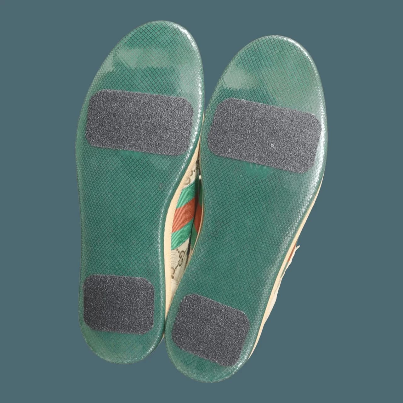Sau khi dán đế bảo vệ trong suốt sole gel tại EXTRIM: Gucci sneaker đế xanh — dán miếng đế bảo vệ 3M hoàn thiện sạch đẹp