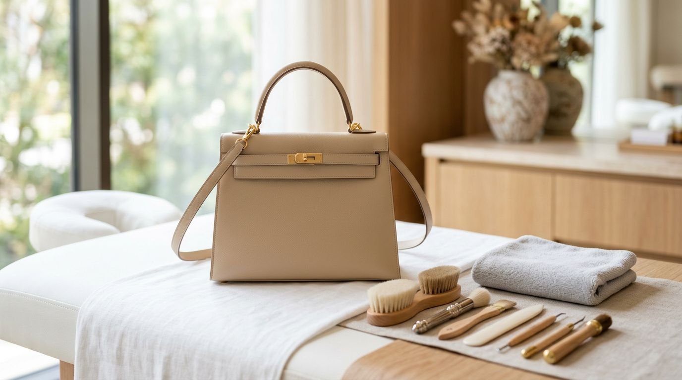 Bộ sưu tập túi hiệu sau khi spa hoàn thiện đóng gói chuẩn luxury tại EXTRIM