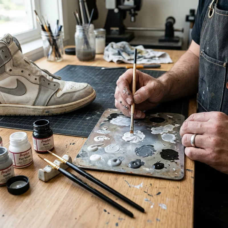 Nghệ nhân repaint phục hồi màu sắc nguyên bản cho sneaker